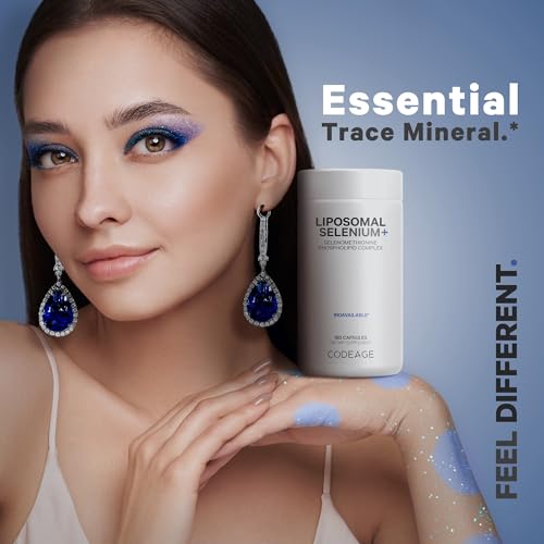 Codeage Selenium 200 mcg Supplement, 6-Month Supply, Immune Support, Mineral Cofactor Selenomethionine, Phospholipids, Vegan, Liposomal Delivery, 180 Capsules