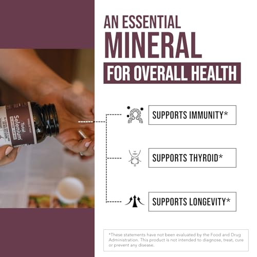 Total Selenium - 200 mcg, Plant-Based Selenium - Full Spectrum, Contains 4 Essential Organic Forms of Selenium Including Selenomethionine - Derived from Garlic - 60 Capsules