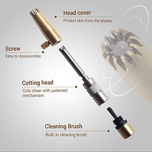 ROYAL [Made in Korea] Premium Nose Hair Trimmer for Men Freikugel, Manual, Battery-Free, Brass & Stainless Steel, Waterproof, Painless with a Patented Mechanism ET-32
