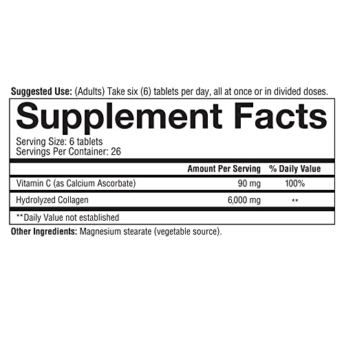 Youtheory Advanced Collagen - 6,000 mg Collagen - with Vitamin C - for Hair, Skin & Nails* - Collagen Supplements for Women and Men - 160 Tablets