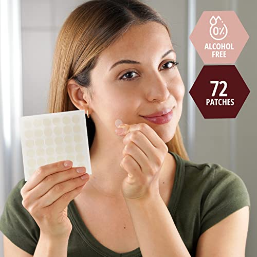 MED PRIDE Hydrocolloid Dressing Acne Pimple Patches 72 Pack – Clear 12mm Overnight Spot Patches – Sterile, Alcohol-Free Stickers Reduce Pus, Oil & Swelling