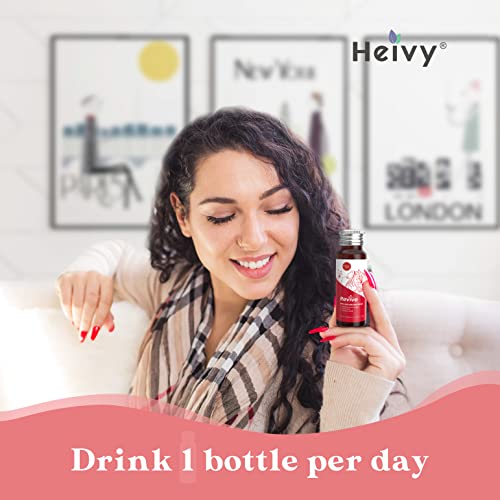 Heivy Liquid Collagen for Women, Collagen Drink with 10,000mg Marine Collagen Peptides, Collagen Liquid for Women for Hair Growth, Skin Repair, Nail Strength, 1.69 Fl Oz (Pack of 30)