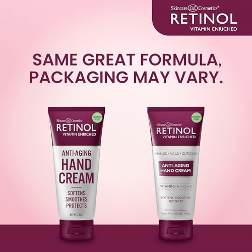 Retinol Anti-Aging Hand Cream–The Original Retinol For Younger Looking Hands –Rich Hand Cream Conditions. Protects Skin, Nails & Cuticles – Vitamin A Minimizes Age’s Effect on Skin (cucumber scent)