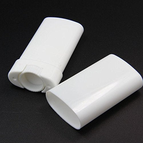 10pcs Empty Oval White Containers Small Sample Tubes Plastic Lip Balm Tubes Lipstick Tube 15ml/5ml (15ml)