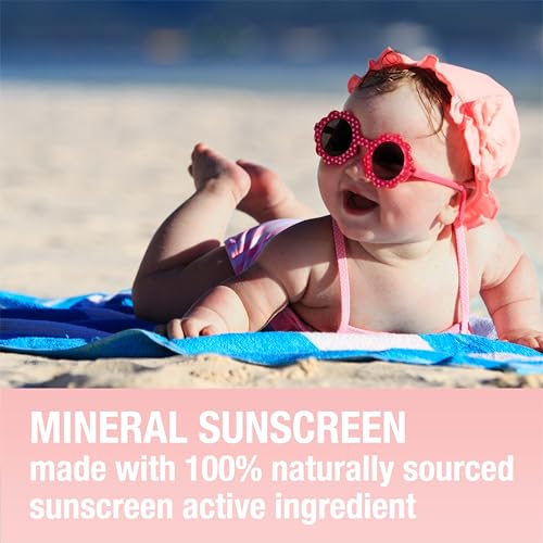 Neutrogena Pure & Free Baby Mineral Sunscreen Lotion with Broad Spectrum SPF 50 & Zinc Oxide, Water-Resistant, Hypoallergenic & Tear-Free Baby Sunscreen, Paraben-Free, Dye-Free, 3 fl. oz