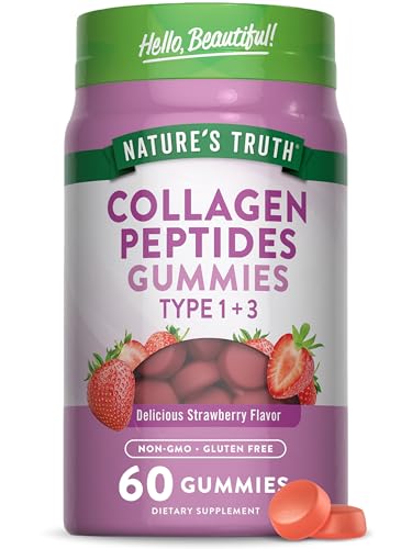 Nature's Truth Collagen Peptide Gummies for Women | 60 Count Type 1 and 3 | Strawberry Flavor | Non-GMO & Gluten Free Supplement