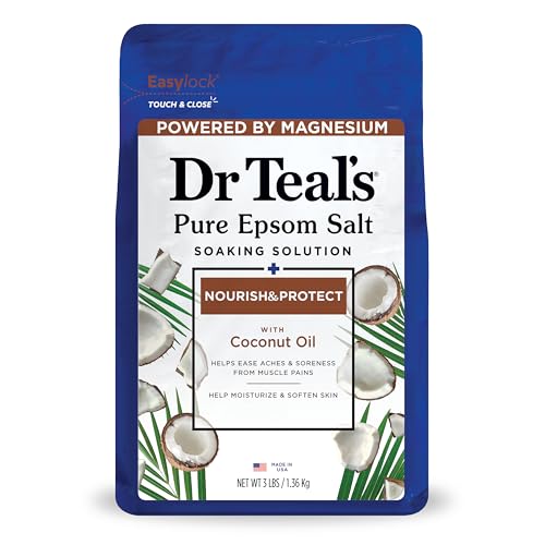 Dr Teal's Epsom Magnesium Salt Soak, Nourish & Protect with Coconut Oil, 3lbs