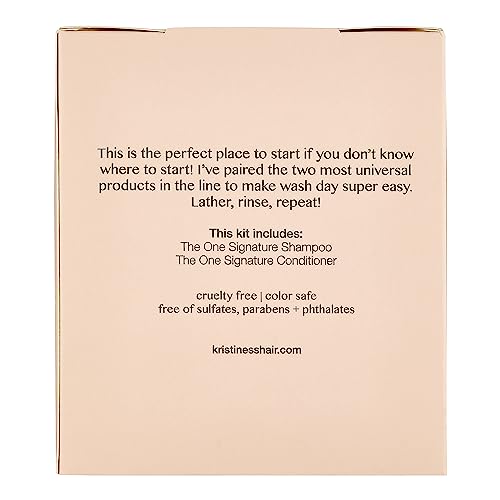 Kristin Ess Signature Travel Size Salon Shampoo + Conditioner Set for Moisture, Softness + Shine - Anti Frizz + Lightly Clarifying - Sulfate Free, Vegan + Safe for Color Treated Hair - Mini Travel Set