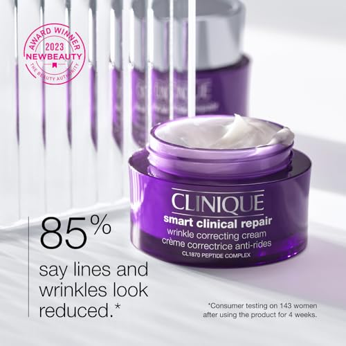 Clinique Smart Clinical Repair Wrinkle Correcting Face Cream With Hyaluronic Acid + Peptides | Anti-Aging + Hydrating, 2.5 Fl Oz