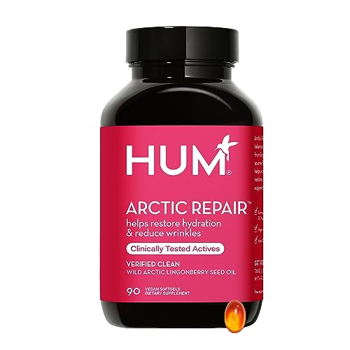 HUM Arctic Repair - Clear Skin Supplement with Vitamins A & E, Omegas 3, 6 & 9, and Lingonberry Seed Oil to Help Reduce Appearance of Wrinkles, Rejuvenate & Hydrate Skin (90-Count)