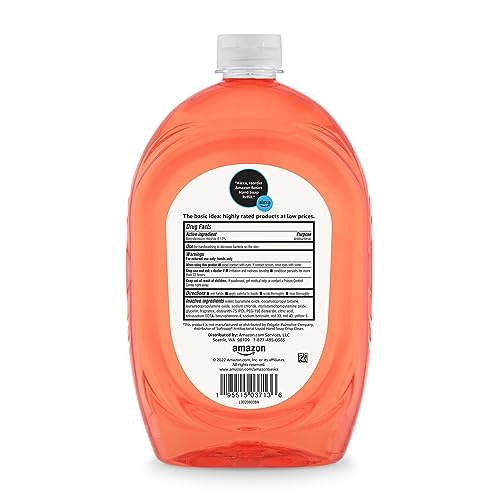 Amazon Basics Antibacterial Liquid Hand Soap Refill, Light Moisturizing, Triclosan-Free, Citrus, 50 Fl Oz (Pack of 1) (Previously Solimo)