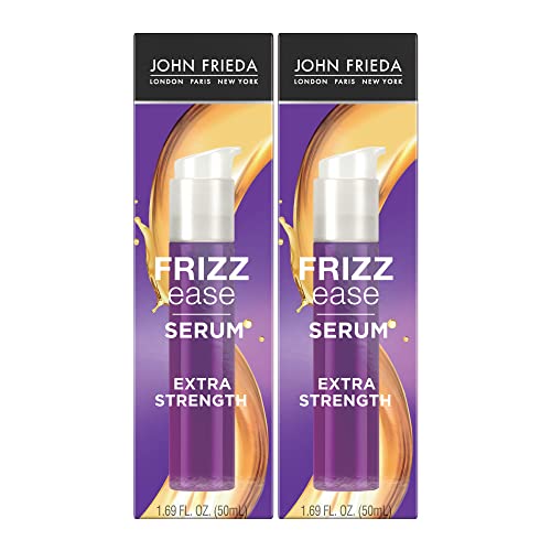 John Frieda Frizz Ease Extra Strength Hair Serum, Instantly Smooths for Healthy, Hydrated, Frizz-Free Hair, for Thick and Coarse Hair, with Argan + Coconut Oil for Heat Protection, 1.69 Oz, Pack of 2