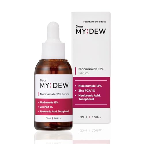 DearMYDEW 12% Niacinamide Serum with 1% Zinc PCA, Pore Minimizer for Face, Control Excess Oil and Sebum, Improve Uneven Skin Tone, Discoloration Correcting, Fast Absorbing, Korean Skincare, 1Fl Oz