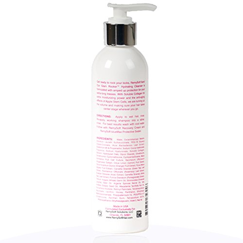 RemySoft  Glam Rocker Hydrating Cleanser  Moisturizing SALON FORMULA SHAMPOO for Hair Extensions, Weaves and Wigs  Gentle, SULFATE-FREE Lather