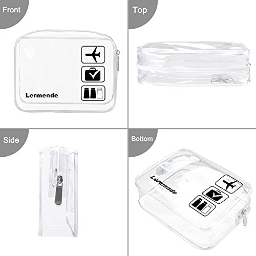 Lermende 3pcs TSA Approved Toiletry Bag For Women, Travel Toiletry Bag for Men, Airport Carry On Small Clear Toiletry Bag Cosmetic bag For Travel Toiletries - Clear