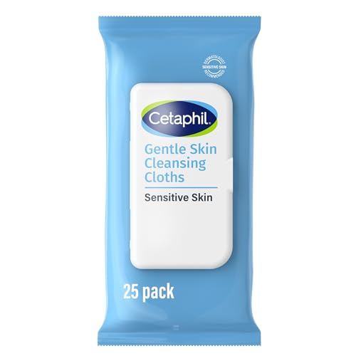 Cetaphil Face and Body Wipes, Gentle Skin Cleansing Cloths, 25 Count (Pack of 3), for Dry, Sensitive Skin, Flip Top Closure, Great for the Gym, Travel, in the Car, Hypoallergenic, Fragrance Free