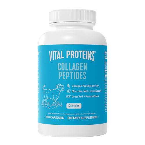Vital Proteins Collagen Pills Supplement (Type I, III), 360 Collagen Capsules, 3300mg Serving Help Support Healthy Hair, Collagen Supplement