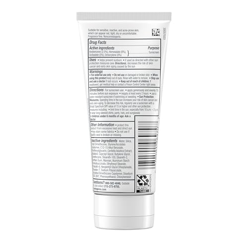Neutrogena Ultra Gentle Daily Facial Moisturizer with SPF 30 Sunscreen with CICA, Lightweight Face Lotion with Broad Spectrum SPF 30 for Normal to Sensitive Skin, Fragrance-Free, 3.4 fl. oz