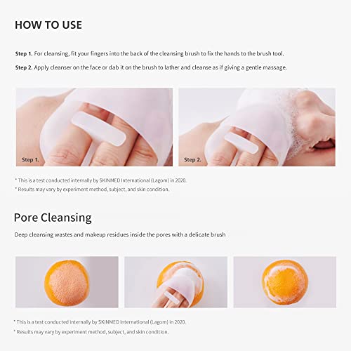 LAGOM Cellup Facial Cleansing Brush Medical-Grade Biocompatible Soft Silicone Pore Bristle Irritation-Free Deep Cleaning Gentle Face Wash Massage for Sensitive Dry Oily All Skin