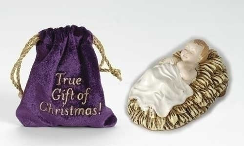 Roman Baby Jesus in Velvet Bag The True Gift of Christmas