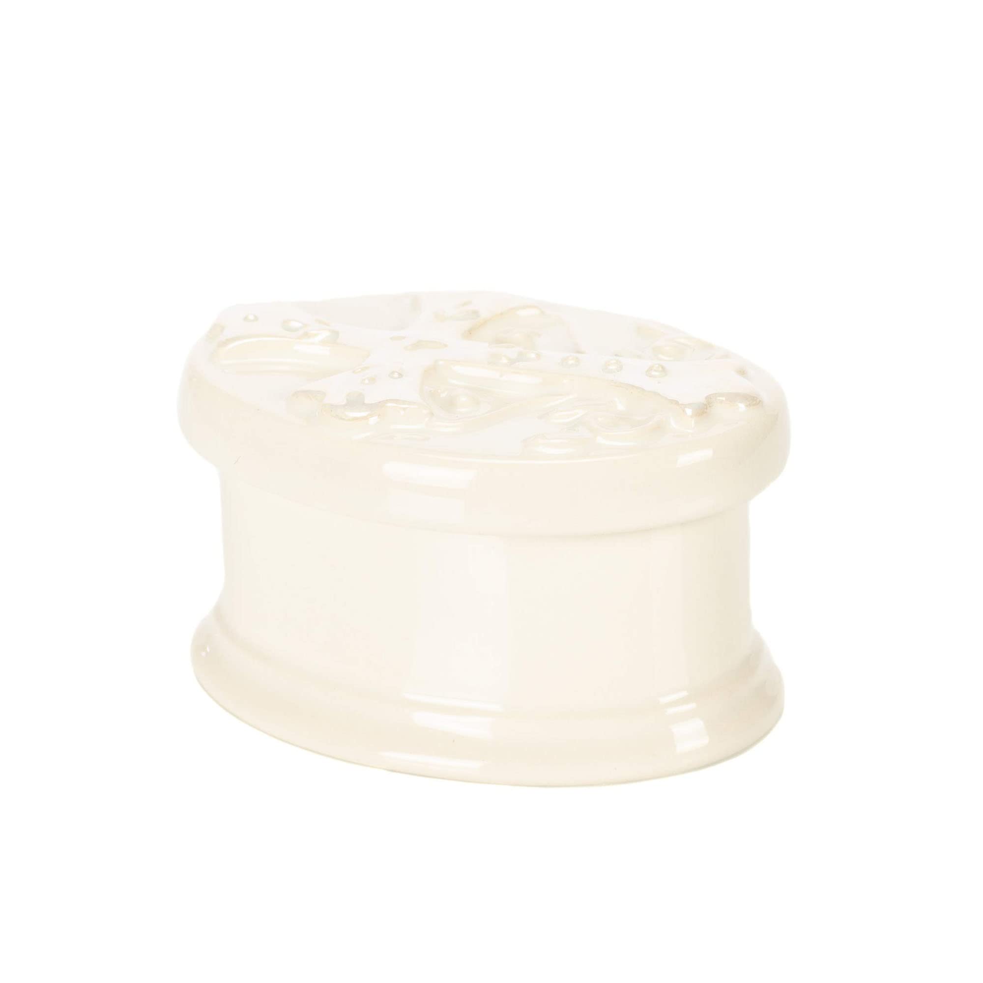 DEMDACO Rosary Classic White 3 x 2 Glossy Porcelain Decorative Trinket Box Set