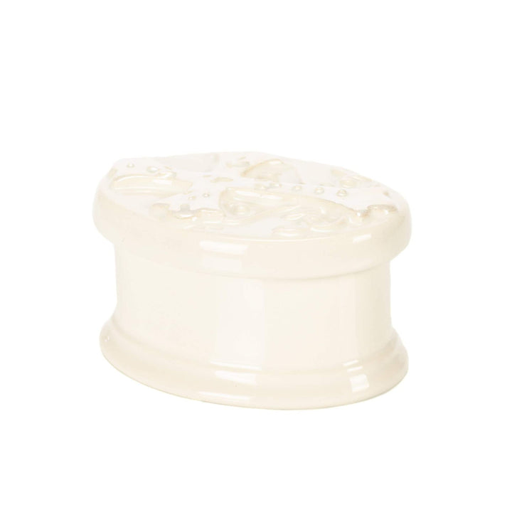 DEMDACO Rosary Classic White 3 x 2 Glossy Porcelain Decorative Trinket Box Set