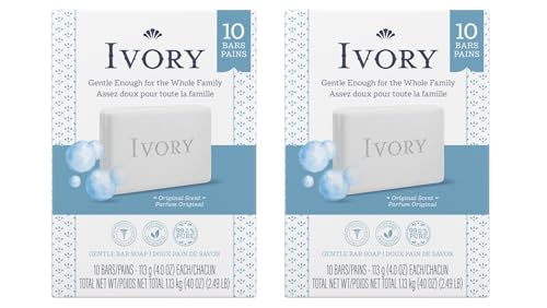 Ivory Clean Original Bar Soap, 4 Ounce, 10 Count (Pack of 2) Total 20 Bars