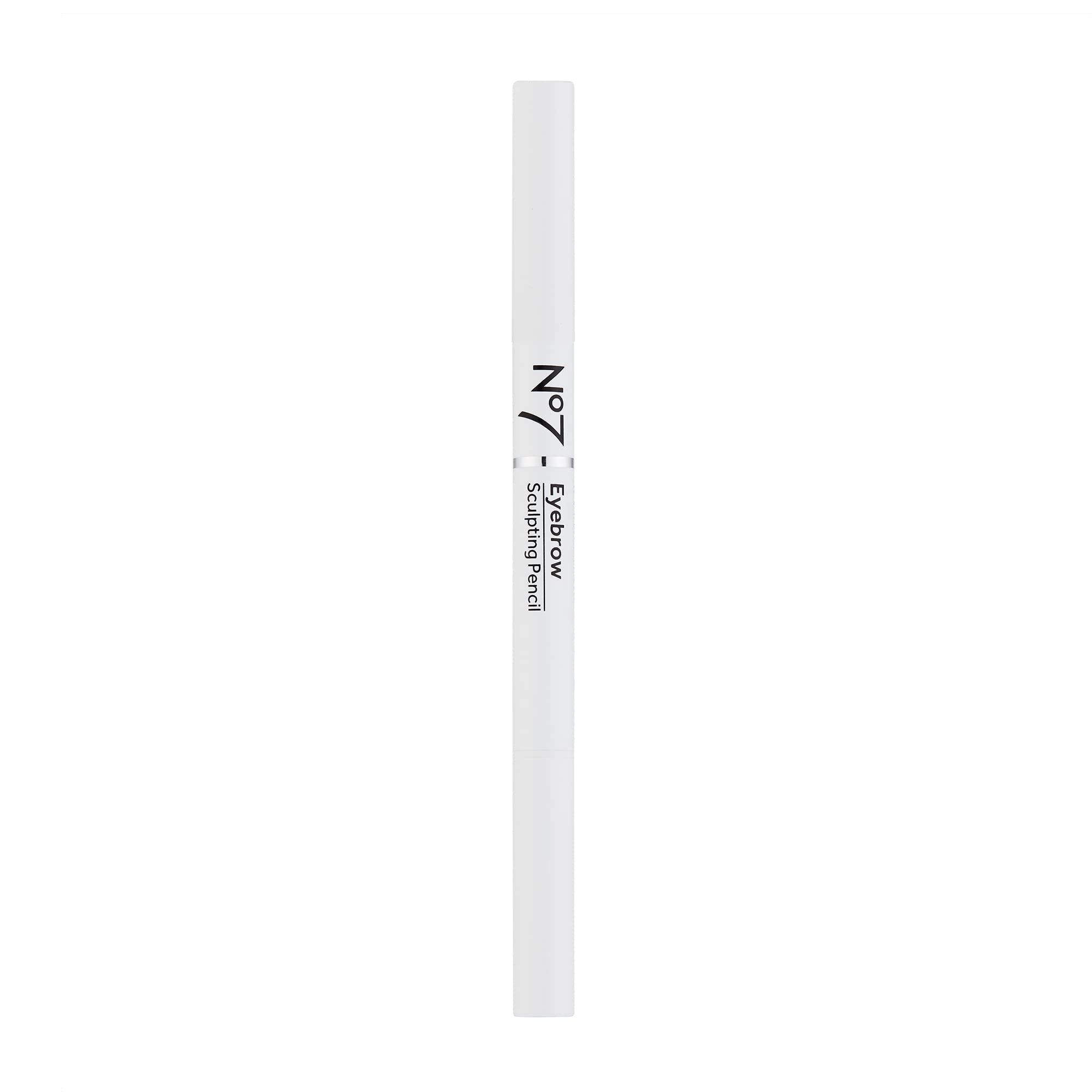 No7 Beautiful Eyebrows Sculpting Pencil - Black - Precision-Tip Eyebrows Pencil with Angled Brush Tip - Sculpting Brow Pencil with Spoolie Brush to Comb & Style Brows - (0.2g)