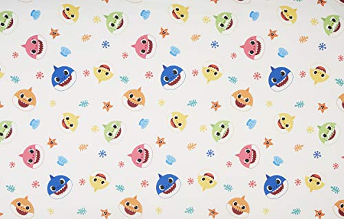 Baby Shark 4-Piece Toddler Bed Set including Super Soft Matching Sheets Set, Pillowcase, and Reversable Comforter For Boys and Girls - (Offical Product)