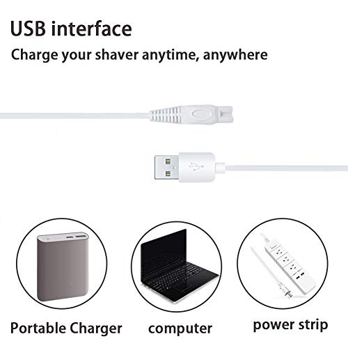 Shaver for Women USB Charging Cable for Finishing Touch Flawless Body Rechargeable Ladies Shaver and Trimmer Replacement Charger
