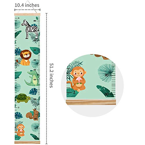 Animals Growth Chart for Kids, Baby Height Chart, Canvas Height Measuring Rulers for Boys Girls (Animals 5)