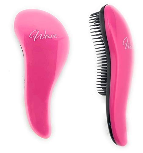 GBS Detangling Brush - Glide Thru Hair With No Pain. The Wave Detangler for Women Men Kids For Curly, Wavy Thick Thin Wet Dry Straight Hair - Pink