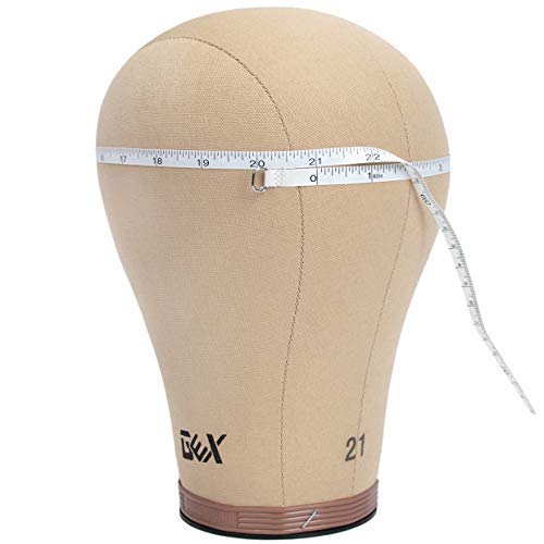 GEX 20-24 Cork Canvas Block Head Mannequin Head Wig Display Styling Head With Mount Hole 23.5