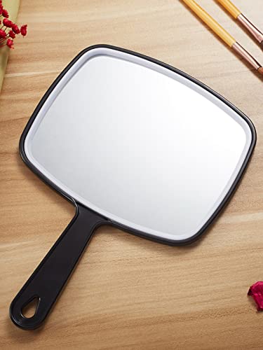 OMIRO Hand Mirror, Black Handheld Mirror with Handle, 6.6 W x 9.2 L