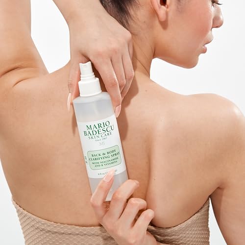 Mario Badescu Back & Body Clarifying Spray – Targets Stubborn Back-Acne and Backne, Rejuvenates Skin with Niacinamide, Zinc-PCA & B Vitamins – Soothes Irritation, Strengthens Skin Barrier, 8 Fl oz