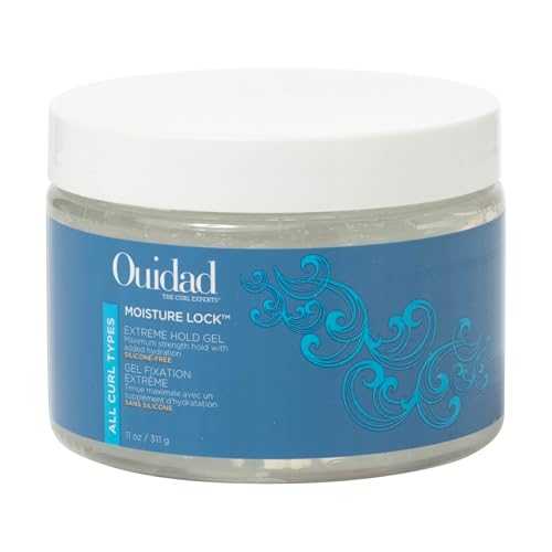 Ouidad Moisture Lock Extreme Hold Hair Gel - 11 oz, Maximum Hold Hair Gel for Women & Men, Infused with Aloe, Flaxseed Oil & Black Castor Seed Oil, Hydrating Non-Flaky Formula, All Curl Types