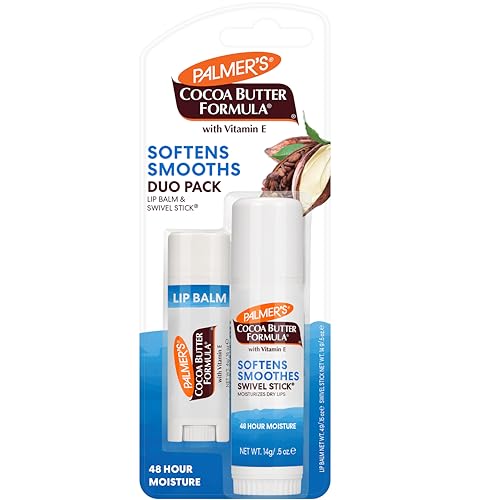 Palmer's Cocoa Butter Formula Duo Pack, Moisturizing Swivel Stick and Lip Balm with Vitamin E, All Day Moisturization, For use on Lips, Dry Patches, Marks & Scars (Pack of 2)