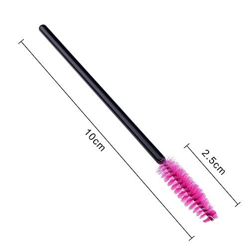 G2PLUS 300PCS Eyelash Brush, Disposable Eyelash Mascara Brushes Wands Applicator Tools Makeup Brush Kits, Eyelash Spoolies Eyelashes Brush for Eyelash Extensions and Eyebrow Brush (Red)