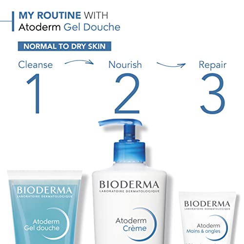Bioderma Atoderm - Shower Gel - Moisturizing Body and Face Wash - for Family with Normal to Dry Sensitive Skin, 3.33 Fl Oz, (Pack of 1)
