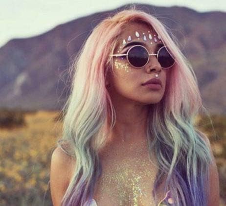 CAI BEAUTY NYC Glitter | Easy to Apply, Easy to Remove Chunky Glitter for Body, Face and Hair | Bag Pouch | Holographic Cosmetic Grade Glamour (Rose Gold Pink)