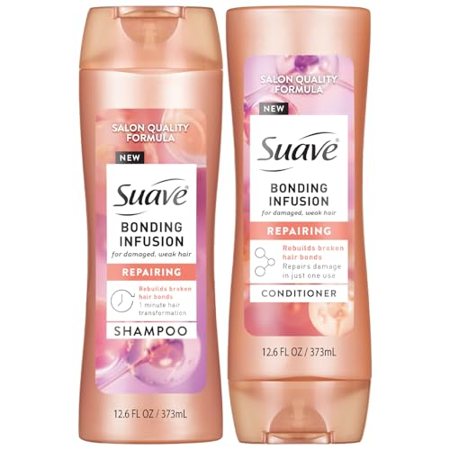 Suave Shampoo and Conditioner Set, Bonding Infusion, Restorative Treatment for Dry, Damaged Hair, 12.6 Oz Ea