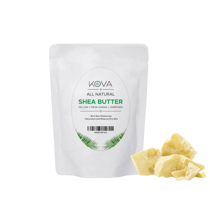 Kovafood Organic Raw Unrefined African Shea Butter- 100% Pure Natural, 1Lb- Yellow