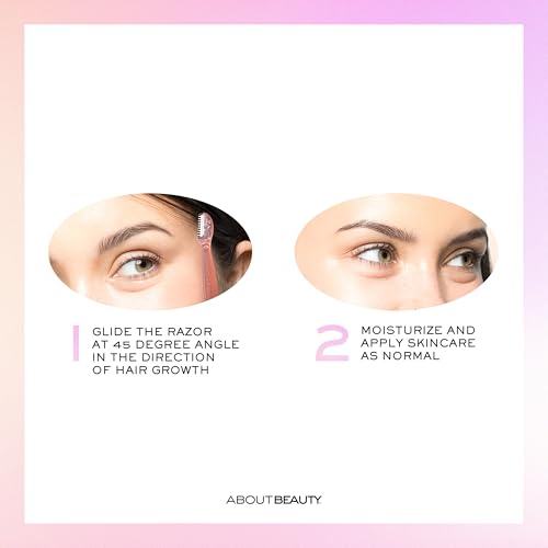 About Face Facial Razor & Eyebrow Shaper (3 Ct) - Removes Peach Fuzz on Cheeks, Chin, or Forehead & Delicately Shapes Eyebrows