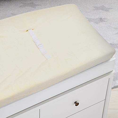 American Baby Company Heavenly Soft Chenille Fitted Contoured Changing Pad Cover,Ecru, for Boys and Girls