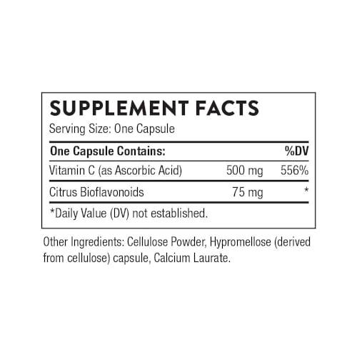 THORNE Vitamin C - Blend of Vitamin C and Citrus Bioflavonoids from Oranges - Support Immune System, Production of Cellular Energy, Collagen Production and Healthy Tissue - Gluten-Free - 90 Capsules