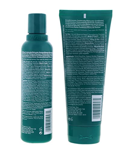Aveda Botanical Repair Strengthening Shampoo & Conditioner Duo | Strengthens & Repairs Damaged Hair | Helps Prevent Breakage | Bond-Building | Silicone Free, 6.7 Fl Oz (Pack of 2)