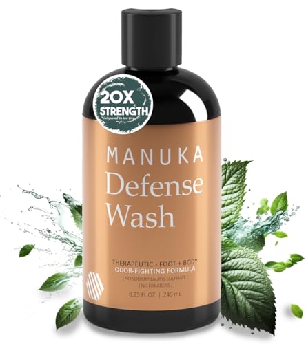 BALM OF GILEAD Antifungal Tea Tree Body Wash - 8.25 fl Oz Tea Tree and Manuka Antibacterial Body Wash - Helps Soothe Athlete’s Foot & Ringworm - Jock Itch, Chafing and Remove Odor