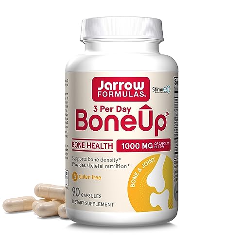 Jarrow Formulas BoneUp Three Per Day for Bone Density and Skeletal Nutrition, Includes Vitamin D3, K2 (as MK-7) and Calcium, 90 Capsules, 30 Day Supply