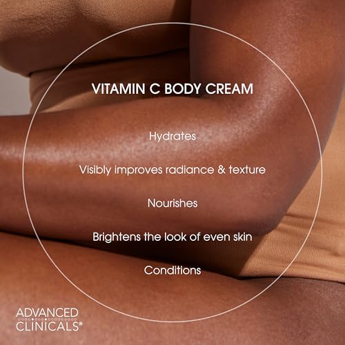 Advanced Clinicals Vitamin C Body Lotion + Potent Vitamin C Serum 2pc Bundle | Face Serum & Body Cream Brightening Skin Care Set & Kits For Wrinkles, Dark Spots, Dry Skin, & Uneven Skin Tone, 2-Pack