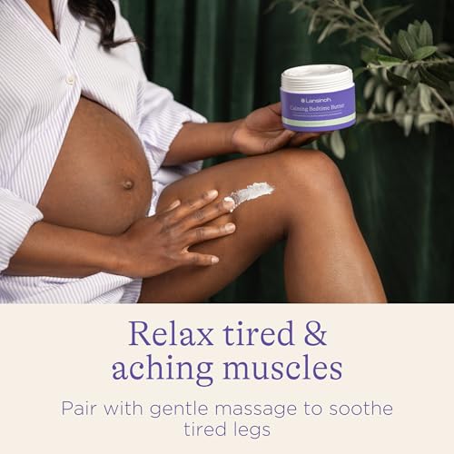 Lansinoh Magnesium Bedtime Butter Body Lotion for Pregnant Moms, Calm Magnesium Lotion for Aching Muscles, Lotion for Women & Soothing Massage, Promote Relaxation, Help Ease Cramps, 7 oz.